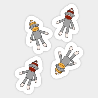 Cozy Winter Sock Monkey Pattern Sticker